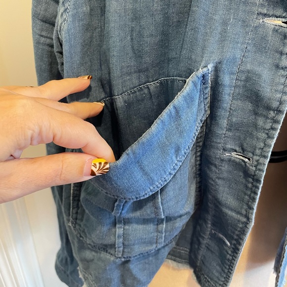 SPLENDID Indigo Double Cloth Jacket Frayed XL - Picture 3 of 14